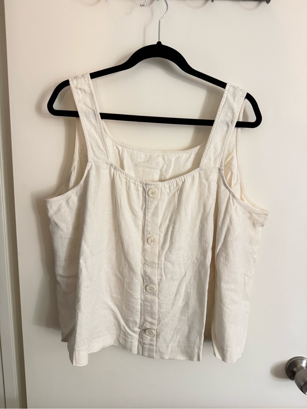 Classic Cream Button-Front Tank Top